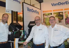 Sander van der Zeijden Peter du Crocq and Klaas Brouwer of VanDerEng at the label printer who recently worked overtime with the introduction of the mandatory plant passport.